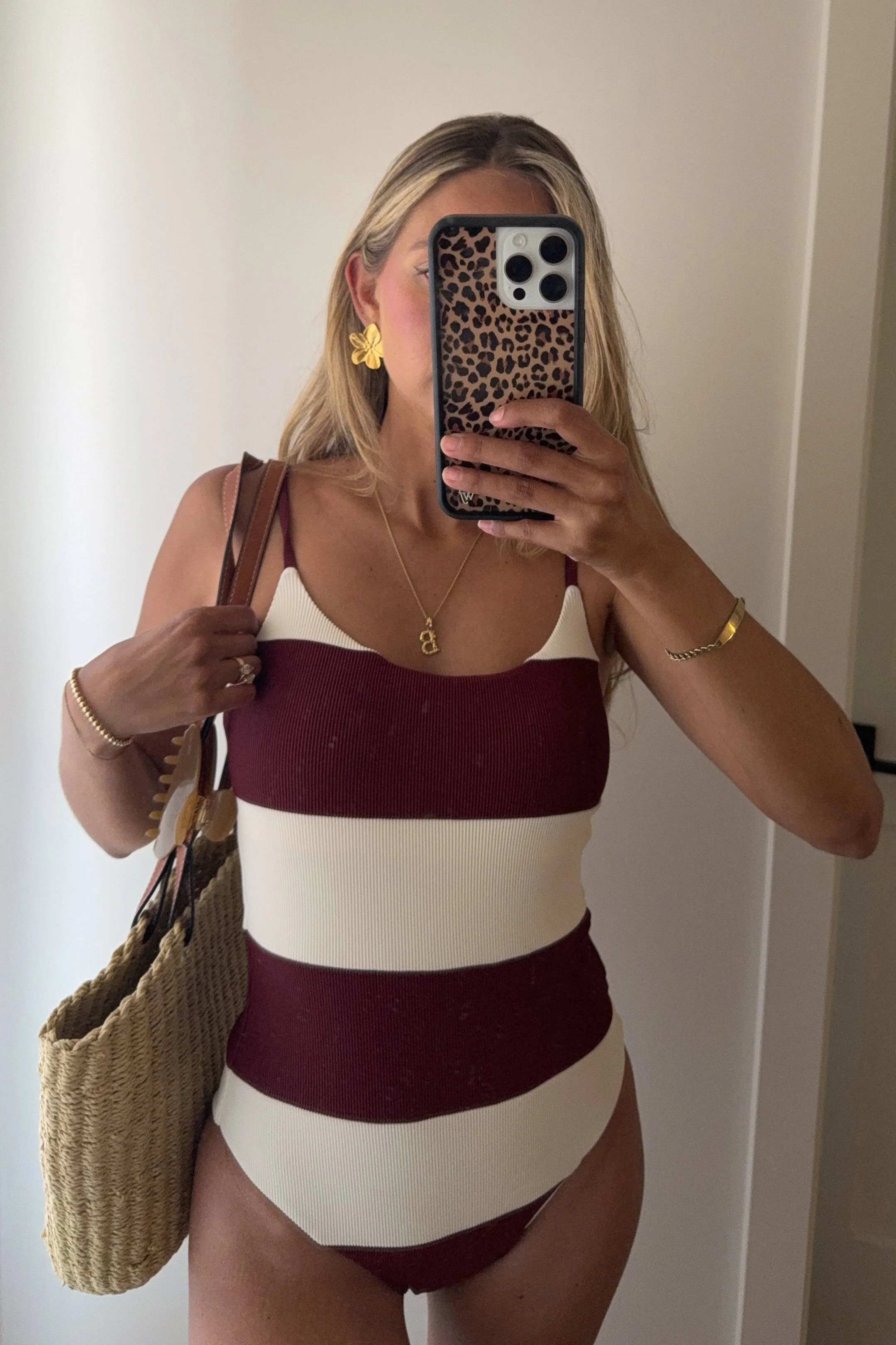 Calista One Piece Merlot Stripe - Image 6