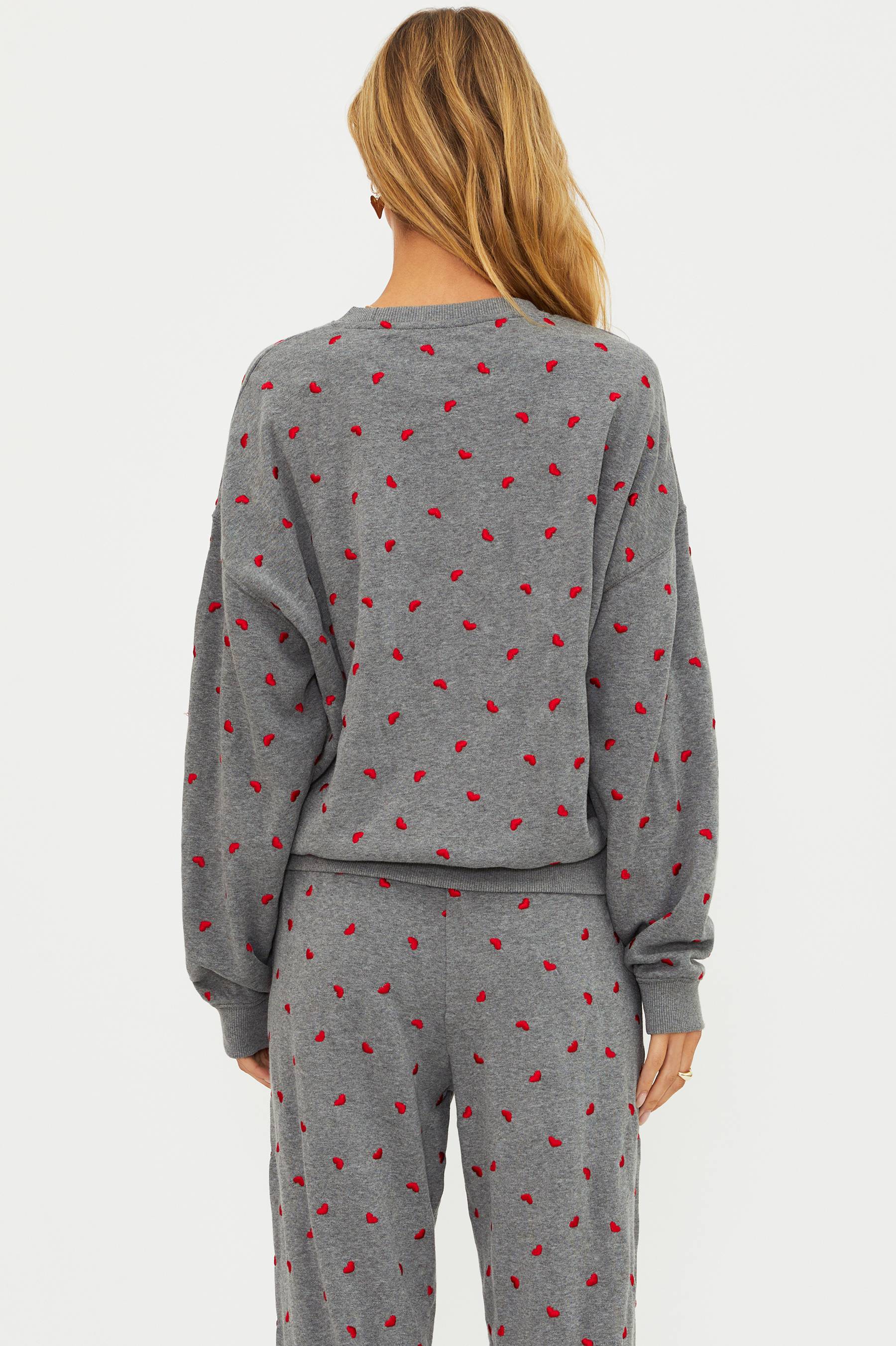 Devyn Oversized Sweatshirt Red Love Hearts - Image 4