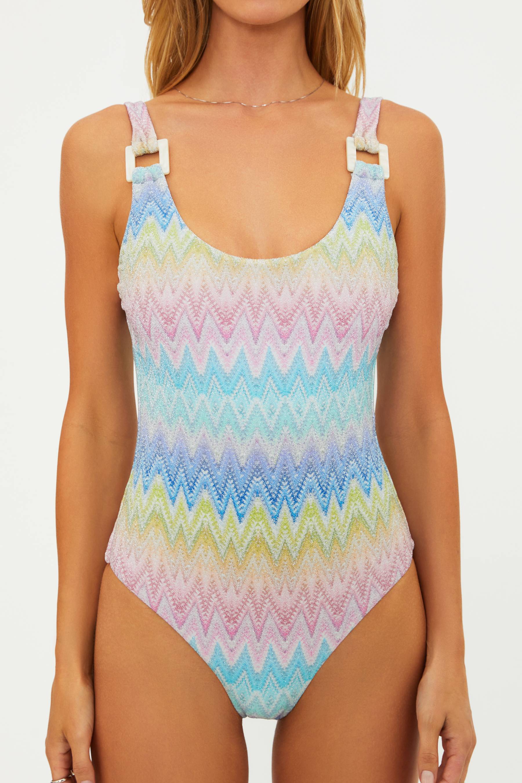 Elina One Piece Sunset Chevron Shine - Image 10
