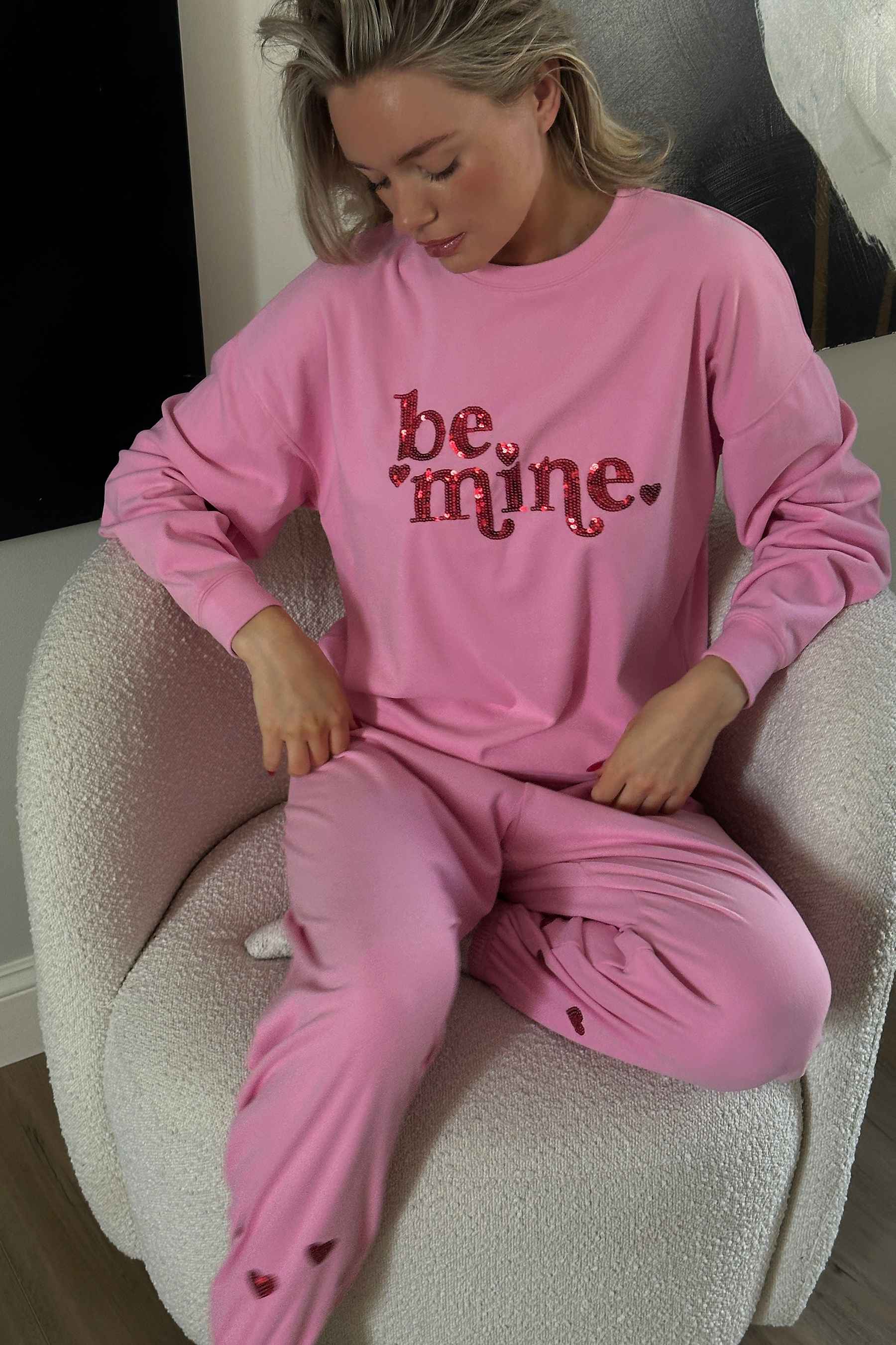 Devyn Oversized Sweatshirt Lovely Pink - Image 11